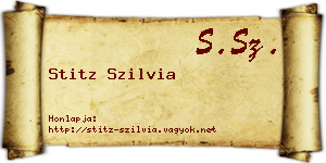 Stitz Szilvia névjegykártya
