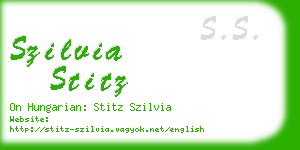 szilvia stitz business card